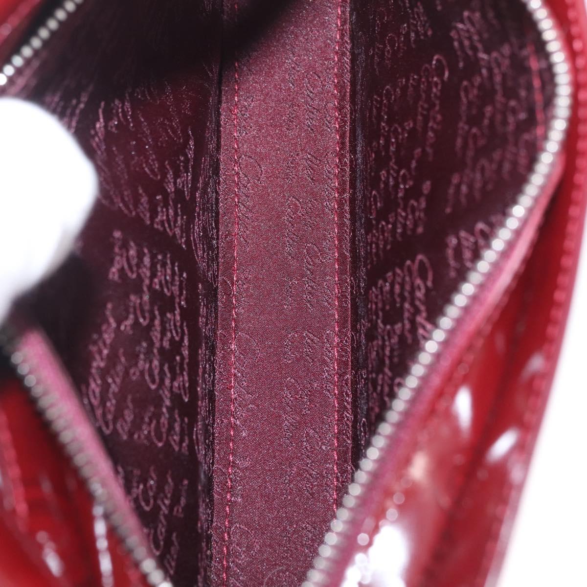 Cartier Must Line Shoulder Bag Patent leather Bordeaux Silver Auth 213137SAM