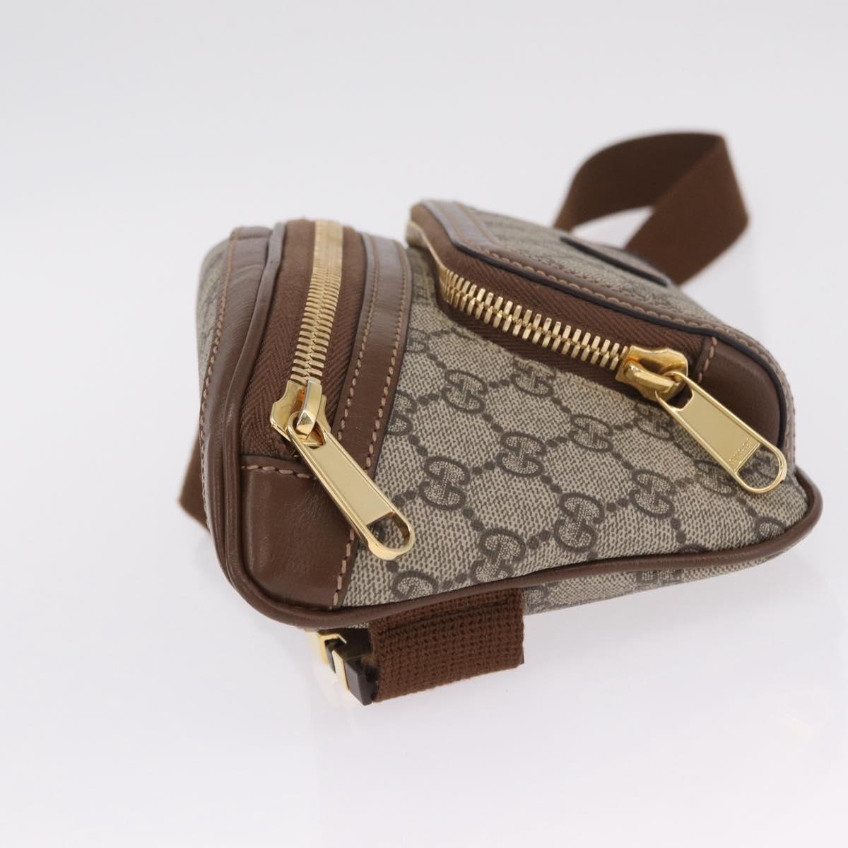 GUCCI GG Supreme Bum Bag Shoulder Bag PVC Beige Gold 733240 Auth 213138SAM