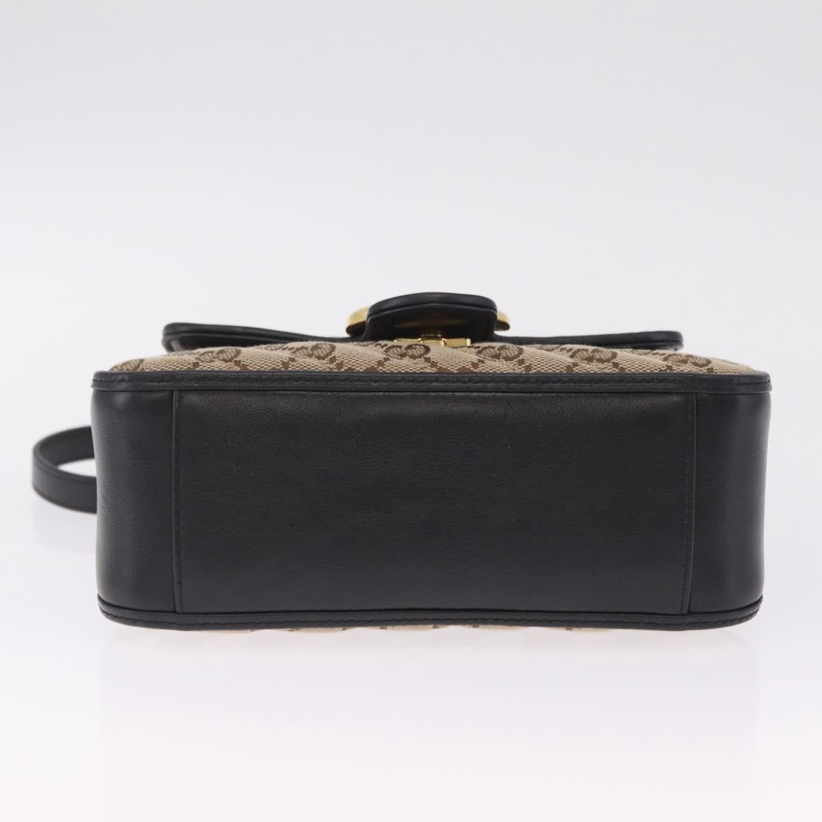 GUCCI GG Canvas Hand Bag Leather 2way Beige Gold 583571 Auth 213141SAM