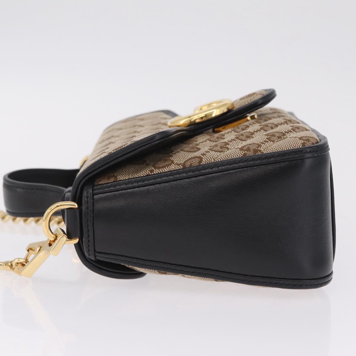 GUCCI GG Canvas Hand Bag Leather 2way Beige Gold 583571 Auth 213141SAM