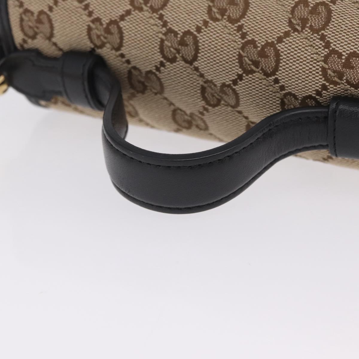 GUCCI GG Canvas Hand Bag Leather 2way Beige Gold 583571 Auth 213141SAM