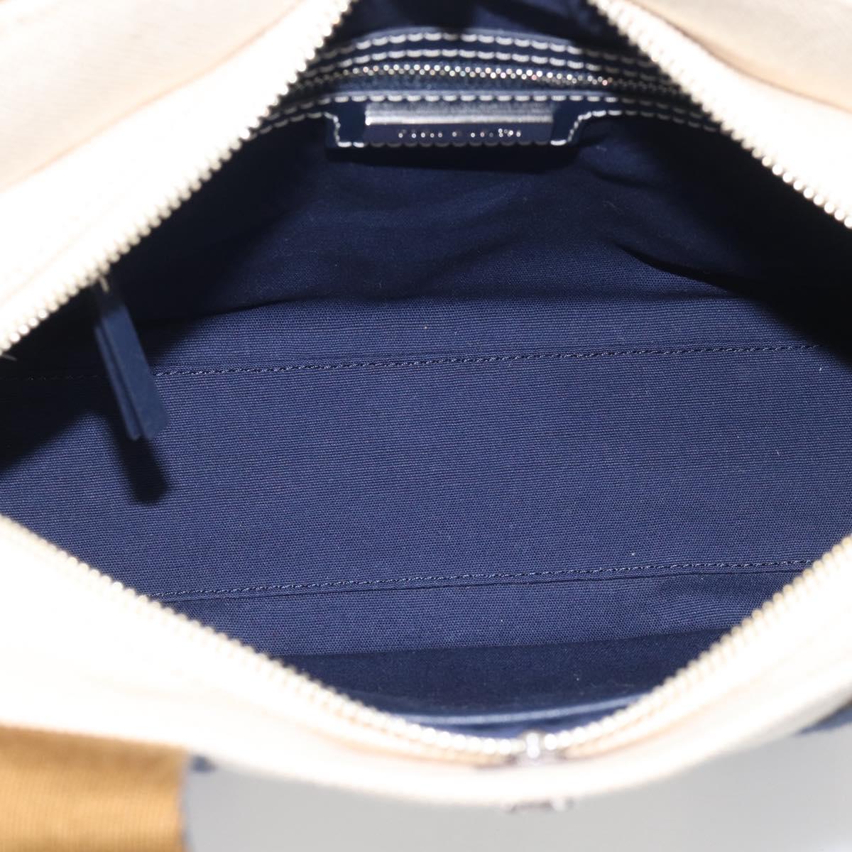 Tory Burch Hand Bag Canvas 2way Beige Silver Auth 213142A