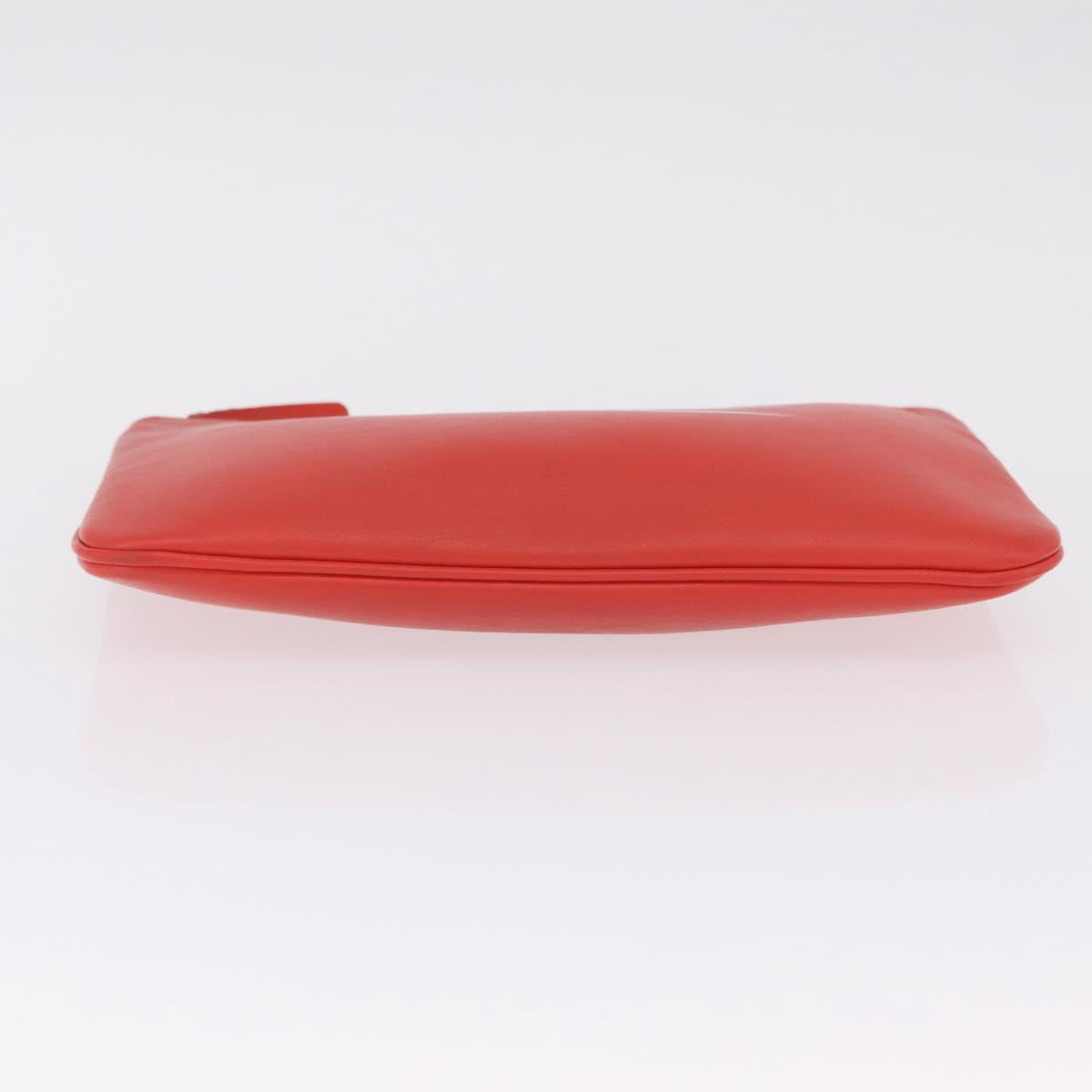 Balenciaga Everyday Pouch M Clutch Bag Leather Red Silver 516358 Auth 213145A