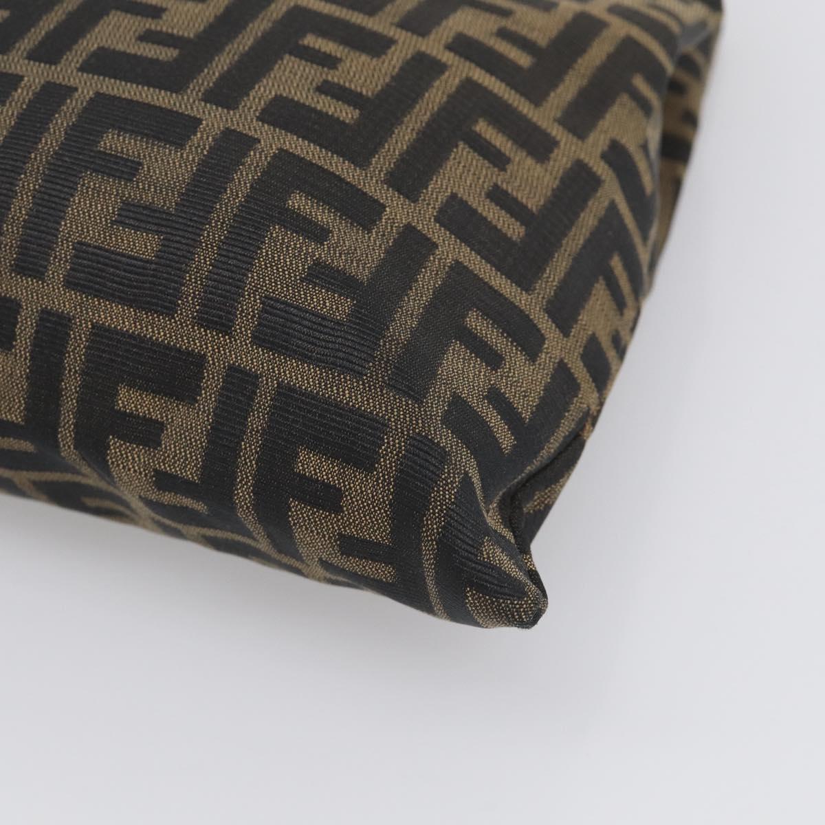 FENDI Zucca Canvas Hand Bag Brown Black Auth 213149V