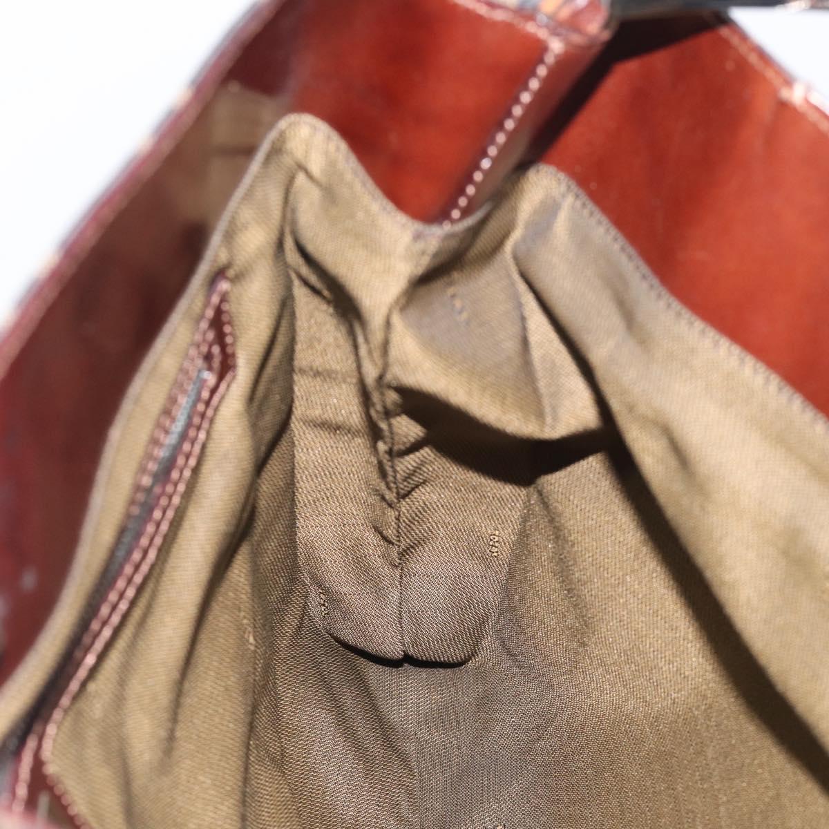 FENDI Zucca Canvas Hand Bag Brown Black Auth 213149V