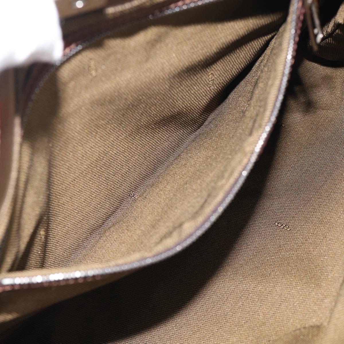 FENDI Zucca Canvas Hand Bag Brown Black Auth 213149V