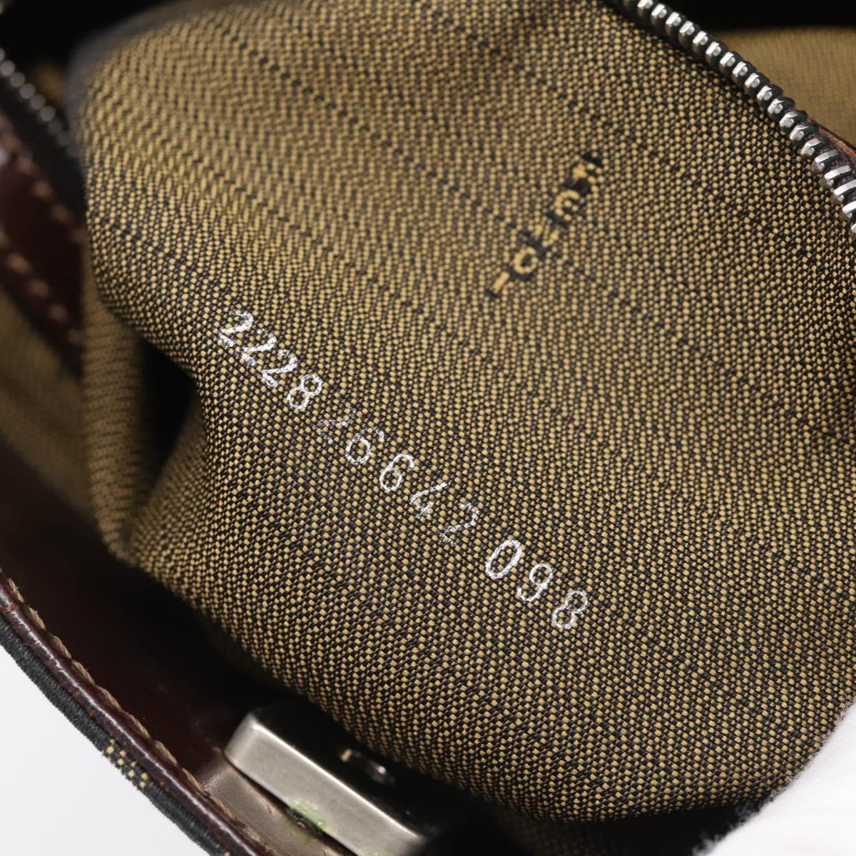 FENDI Zucca Canvas Hand Bag Brown Black Auth 213149V
