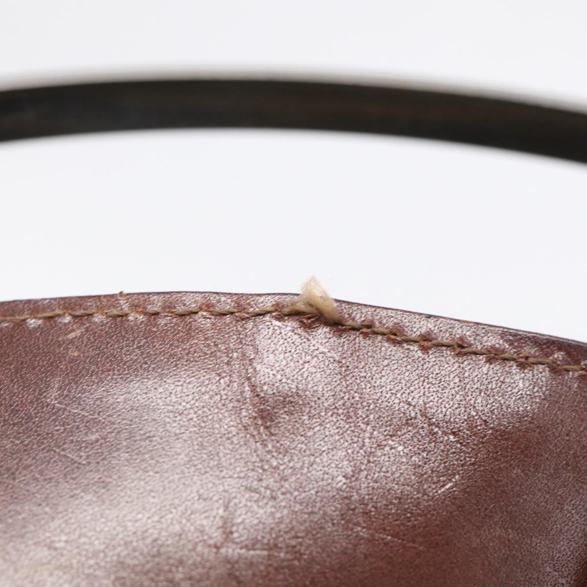 FENDI Zucca Canvas Hand Bag Brown Black Auth 213149V