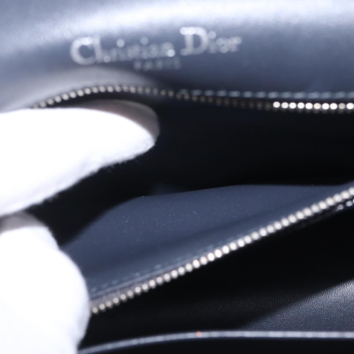 Christian Dior Diorama Chain Shoulder Bag Patent leather Silver Auth 213155V