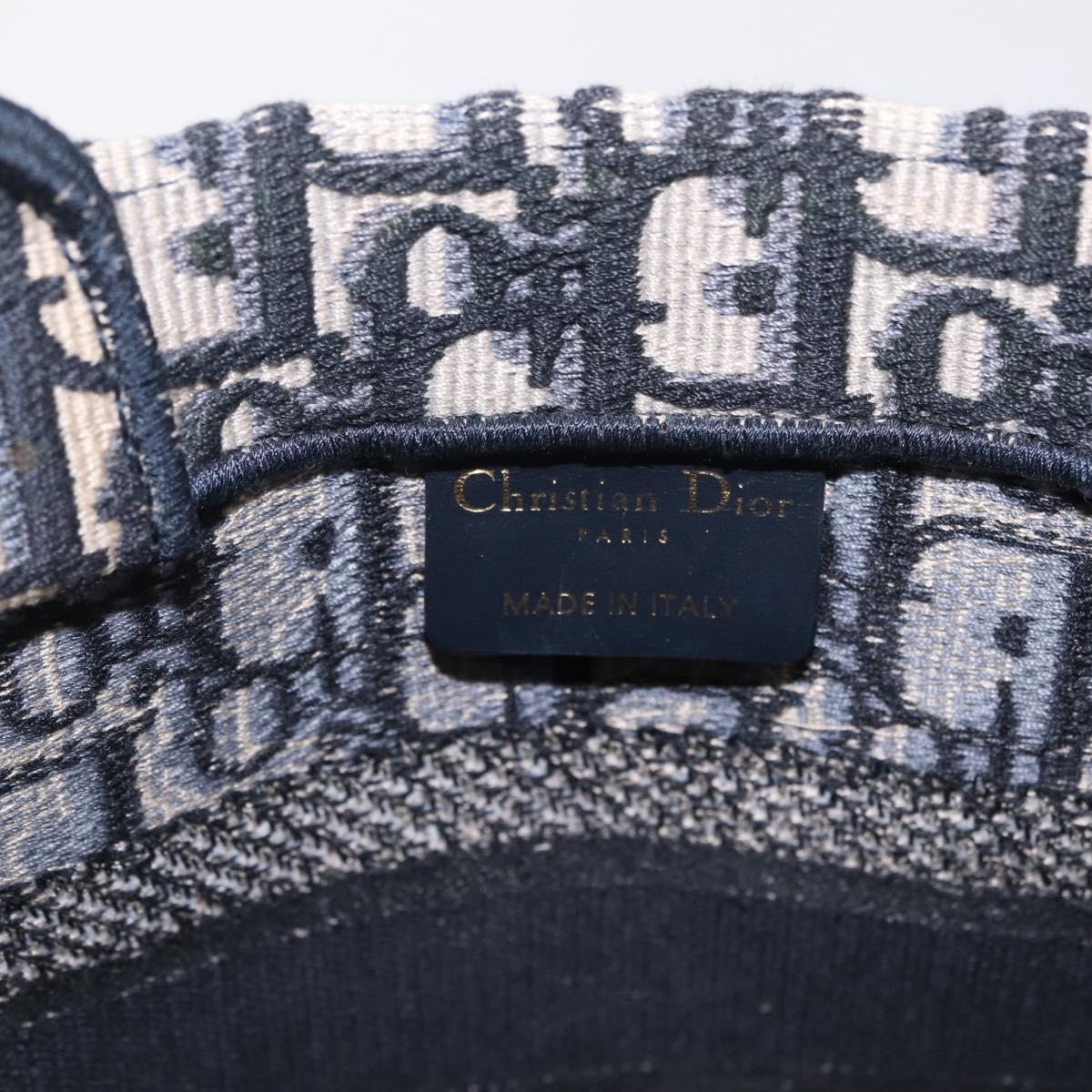 Christian Dior Trotter Canvas Oblique Book Tote Hand Bag Navy Auth 213157M