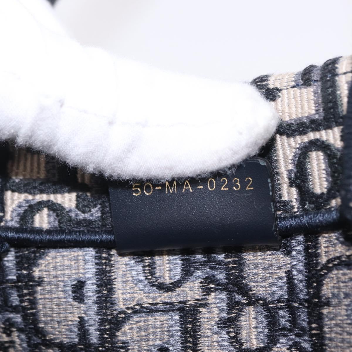 Christian Dior Trotter Canvas Oblique Book Tote Hand Bag Navy Auth 213157M