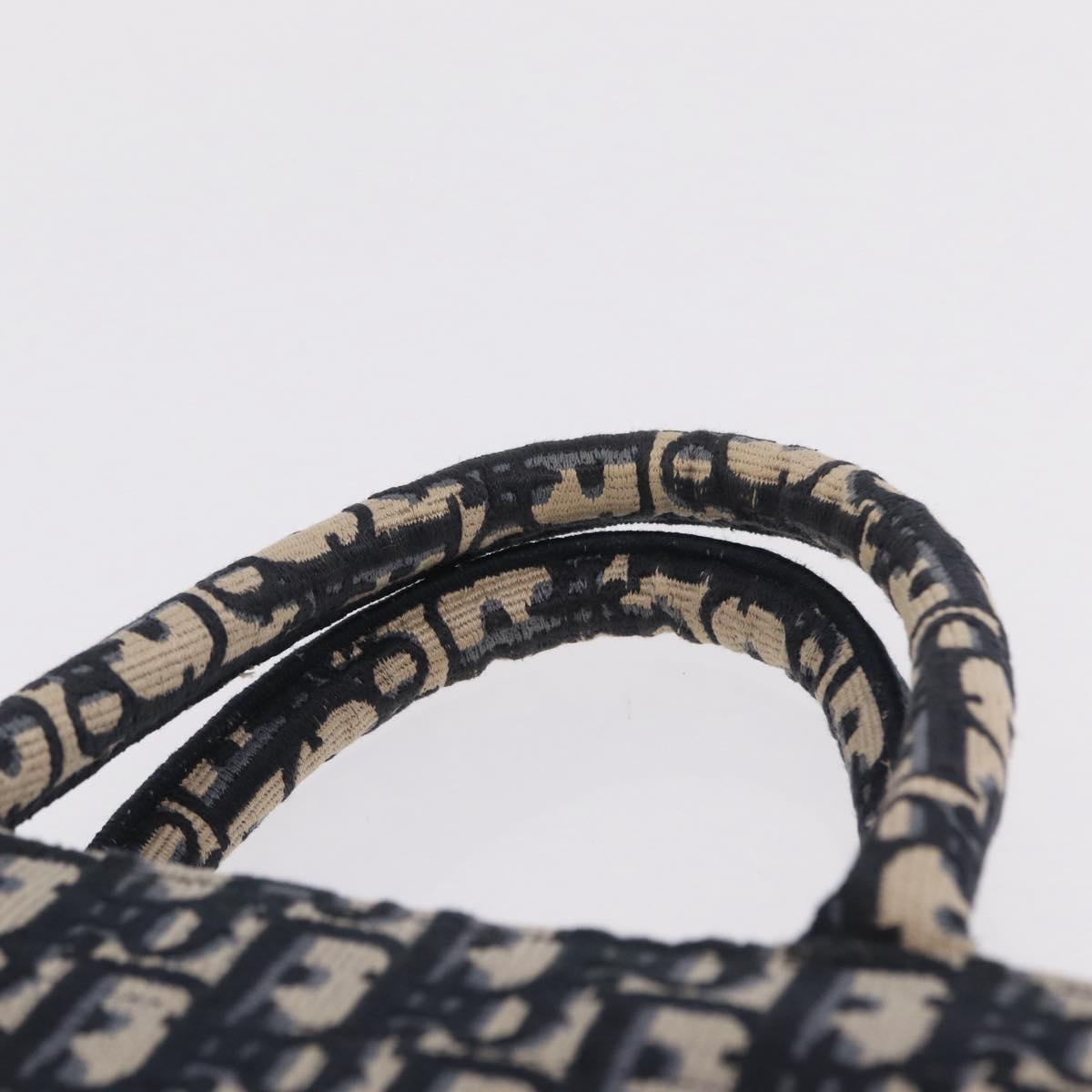 Christian Dior Trotter Canvas Oblique Book Tote Hand Bag Navy Auth 213157M