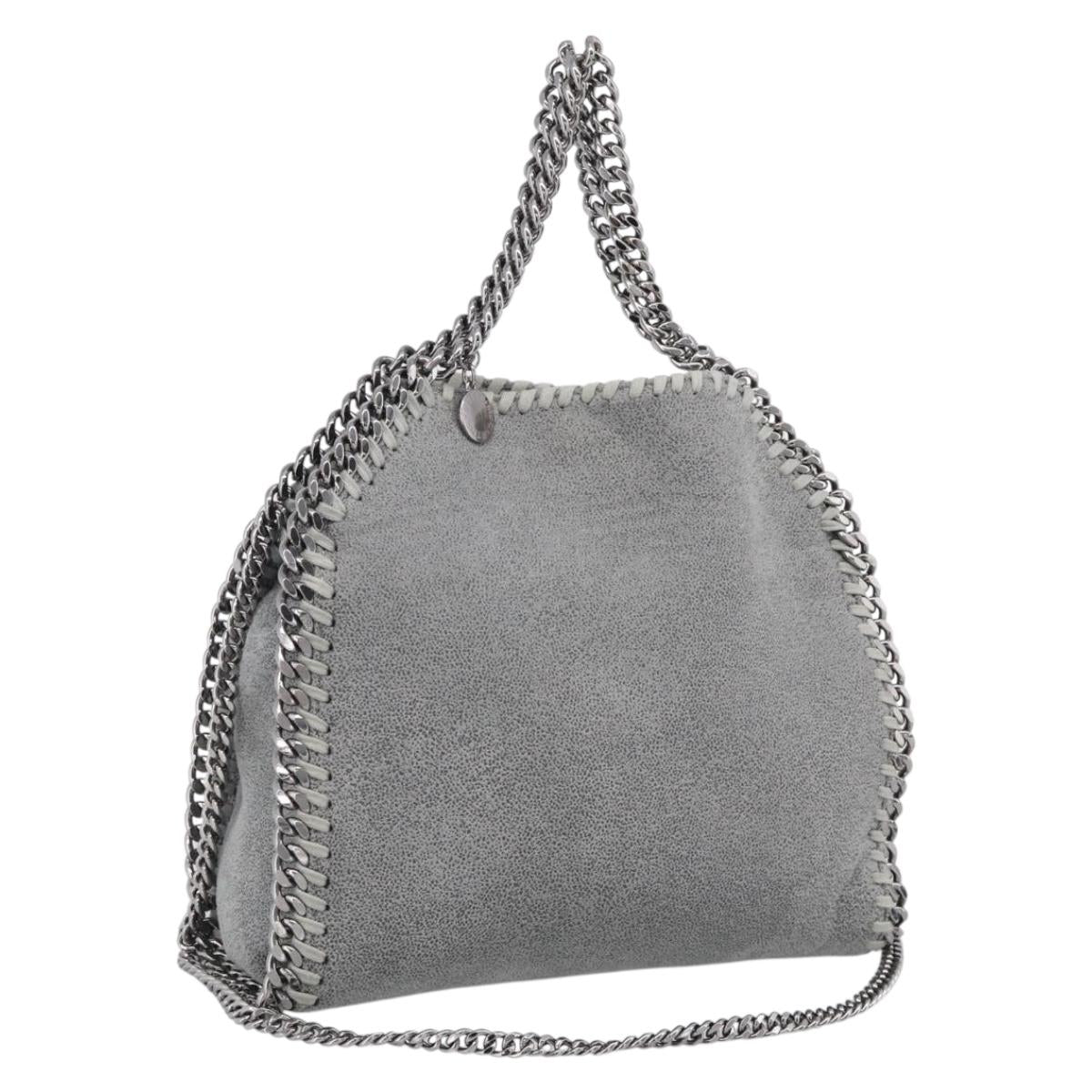 Stella McCartney Chain Falabella Bag Suede 2way Gray Gold 512064 Auth 213160V