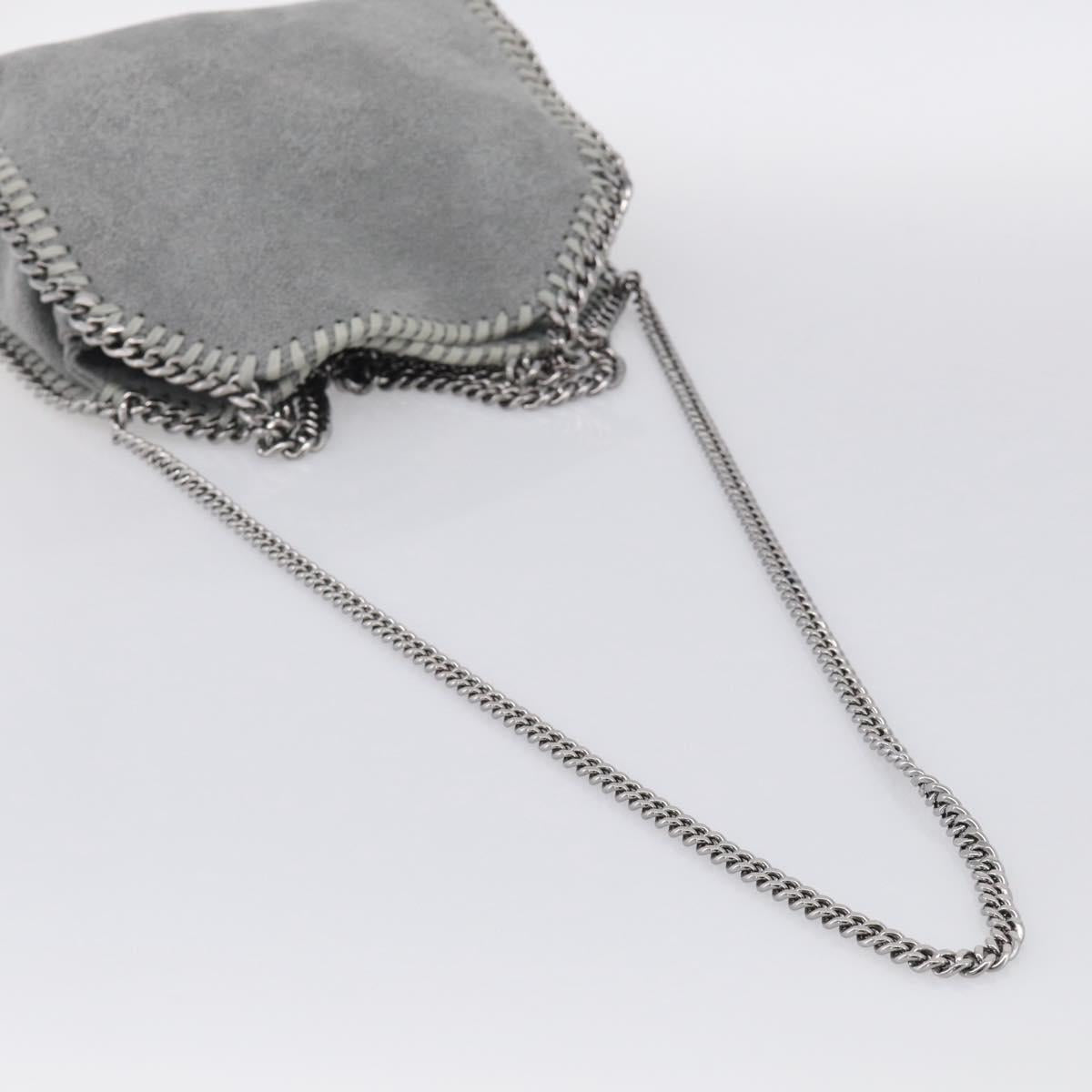 Stella McCartney Chain Falabella Bag Suede 2way Gray Gold 512064 Auth 213160V