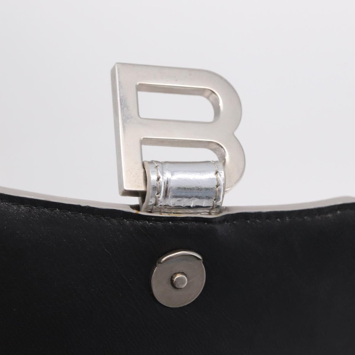 Balenciaga Hour glass Hand Bag Leather 2way Silver 592833 Auth 213163M