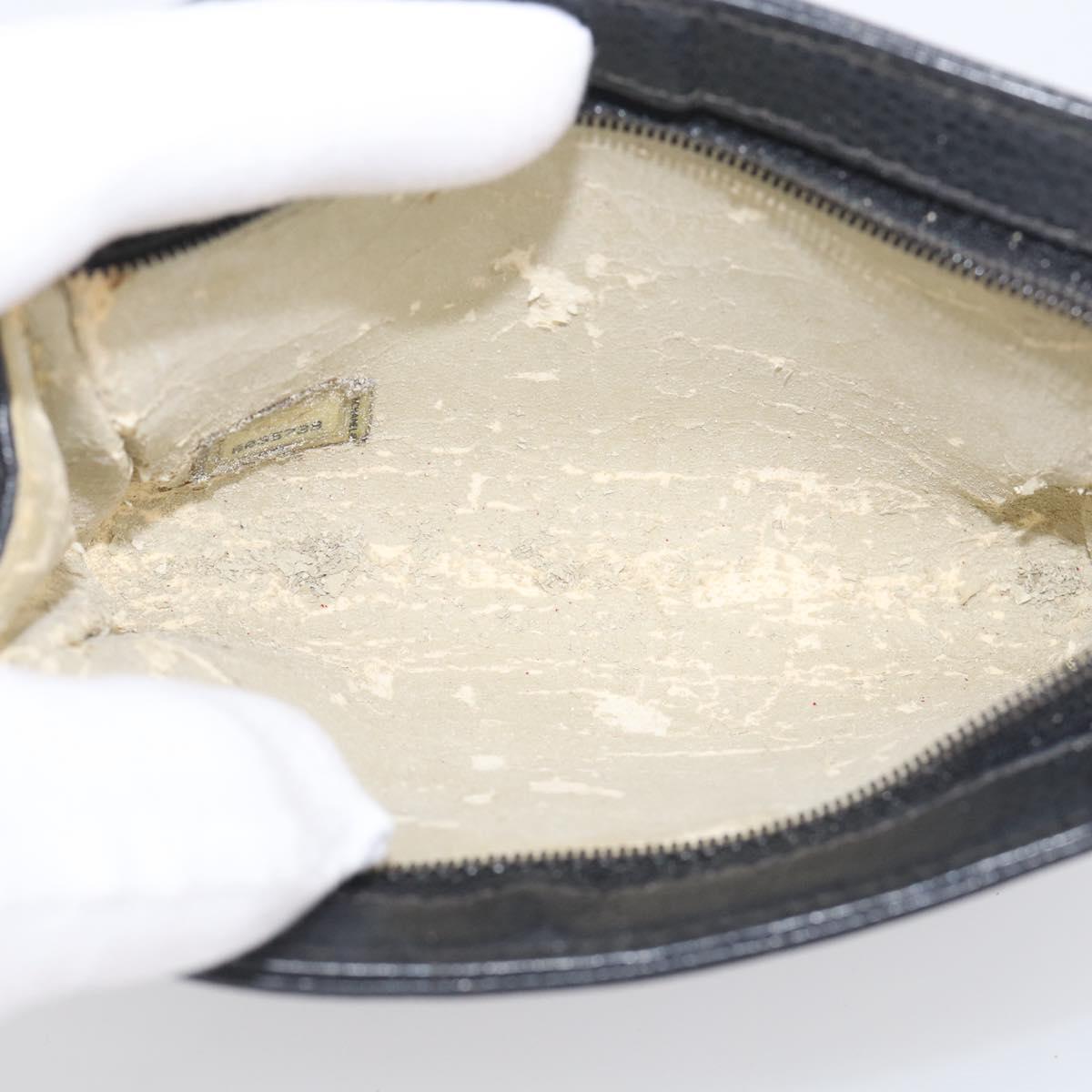 CHANEL Coin Purse Caviar Skin Black Gold CC Auth 213164