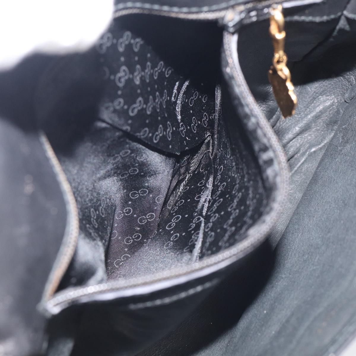 GUCCI Micro GG Supreme Web Sherry Line Bag Leather Black 001 41 4425 Auth 213166
