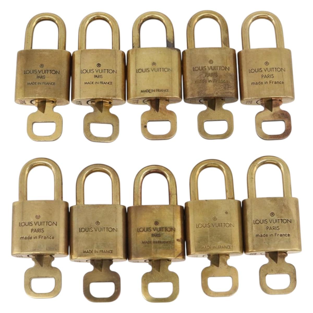 LOUIS VUITTON Padlock Metal 10 Set Gold Tone LV Auth 213170