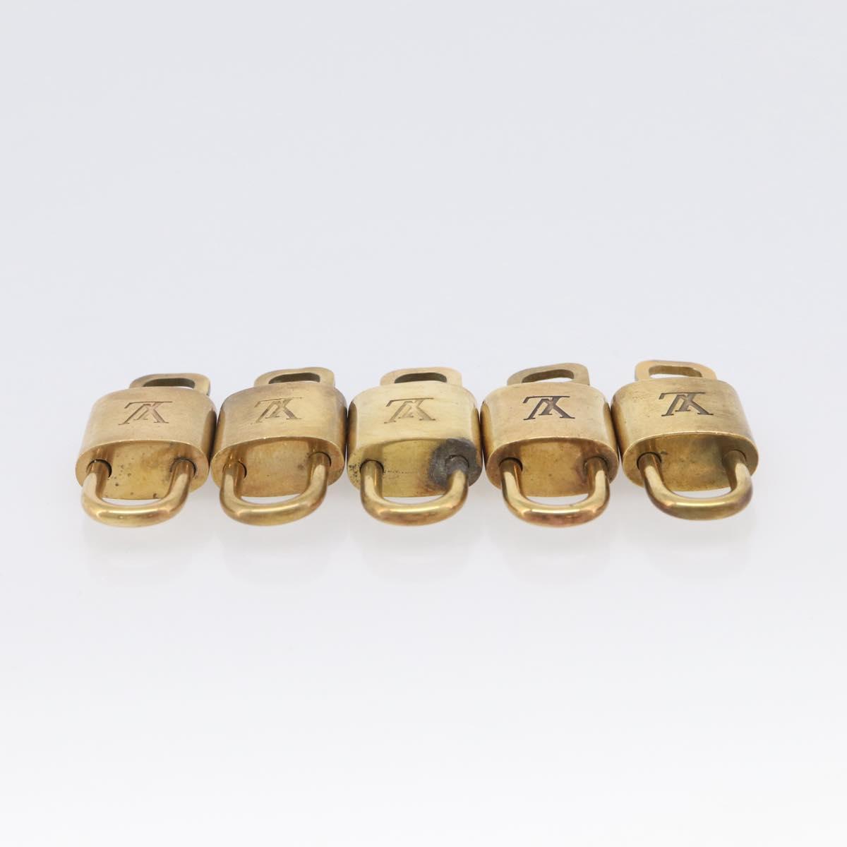 LOUIS VUITTON Padlock Metal 10 Set Gold Tone LV Auth 213170
