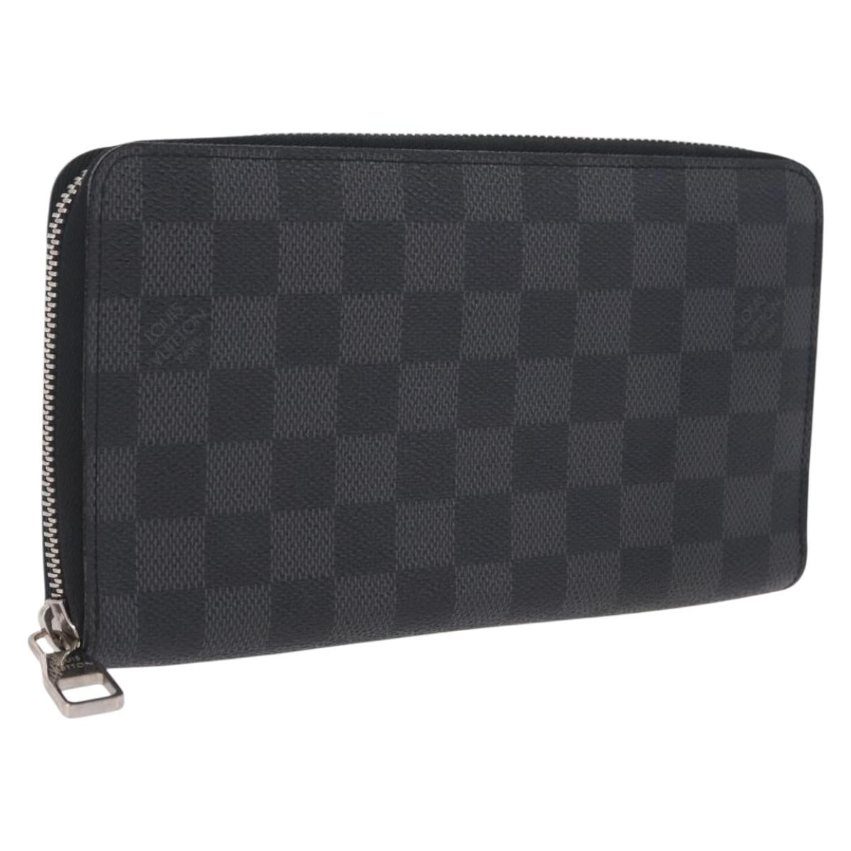 LOUIS VUITTON Damier Graphite Zippy Organizer Long Wallet N63077 LV Auth 213172M