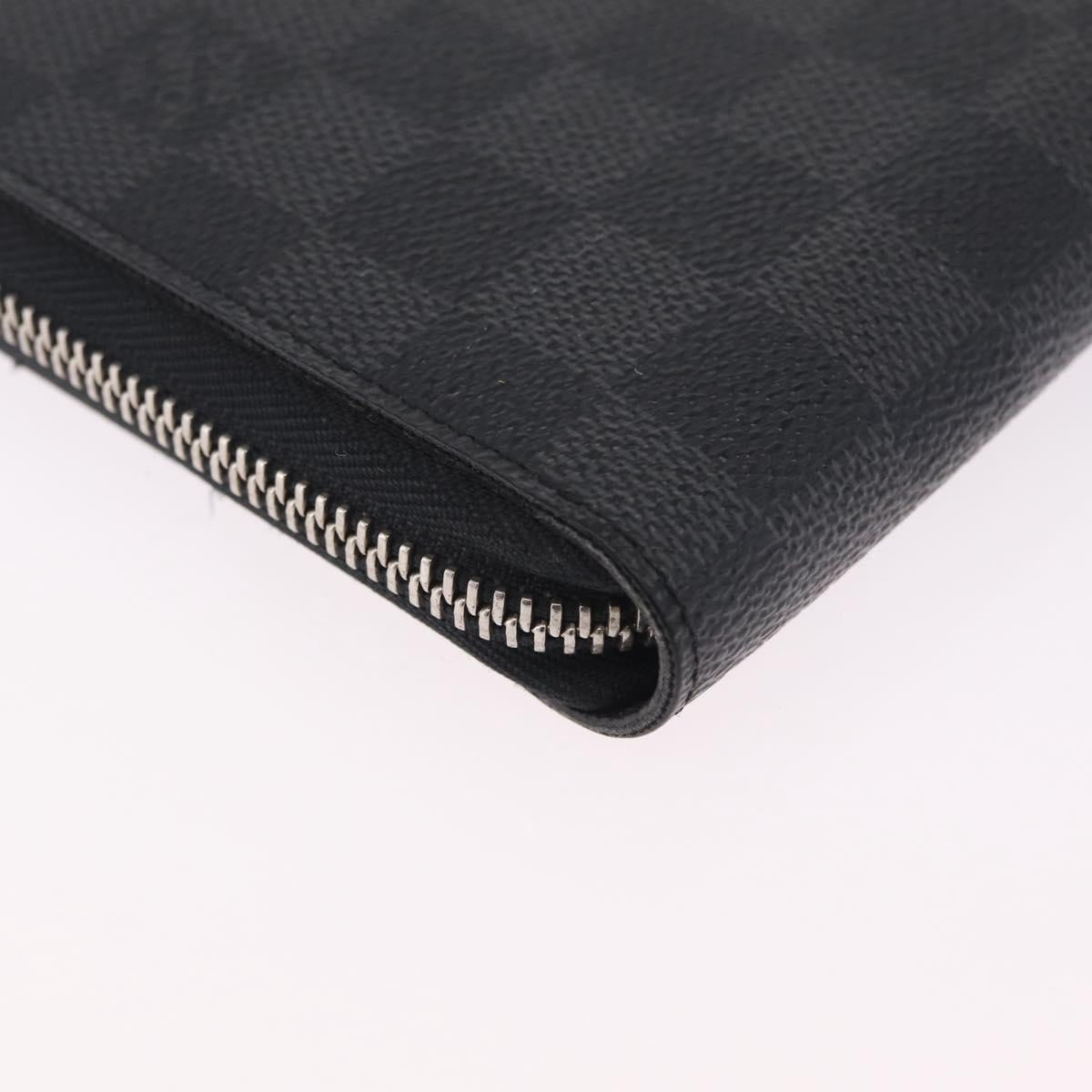 LOUIS VUITTON Damier Graphite Zippy Organizer Long Wallet N63077 LV Auth 213172M