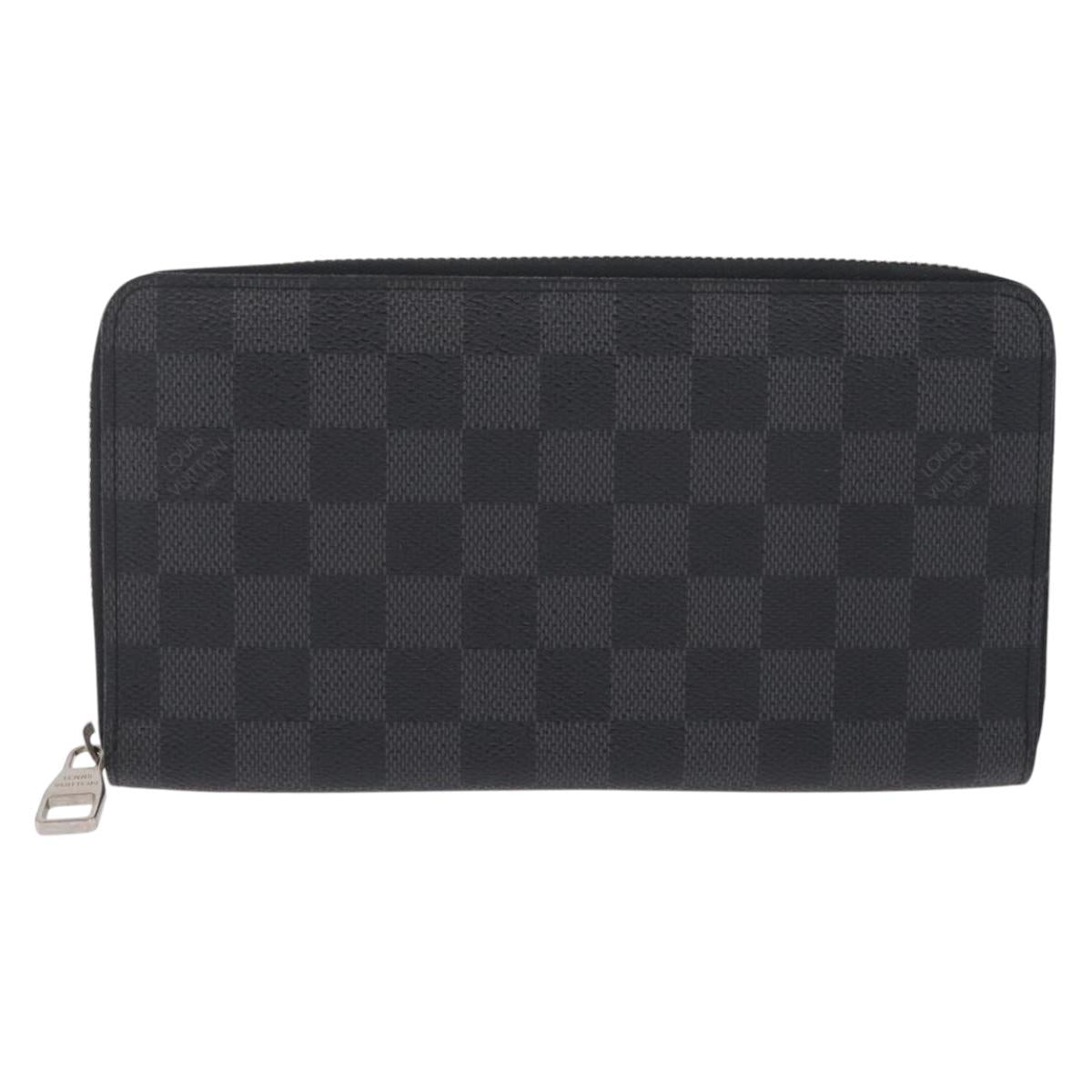 LOUIS VUITTON Damier Graphite Zippy Organizer Long Wallet N63077 LV Auth 213172M