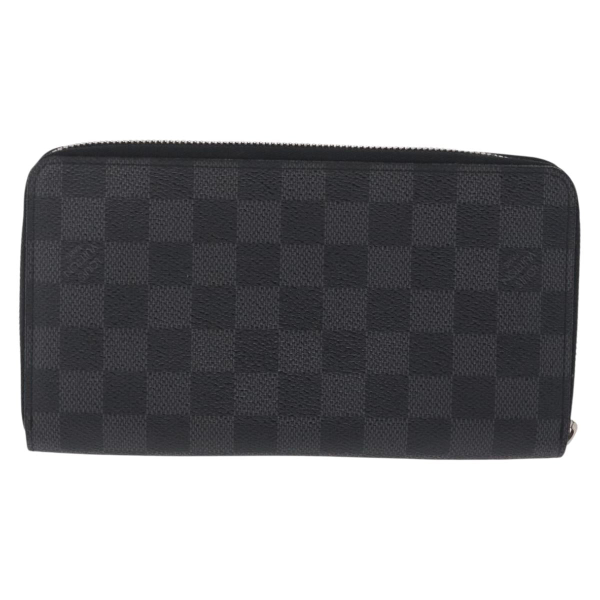LOUIS VUITTON Damier Graphite Zippy Organizer Long Wallet N63077 LV Auth 213172M