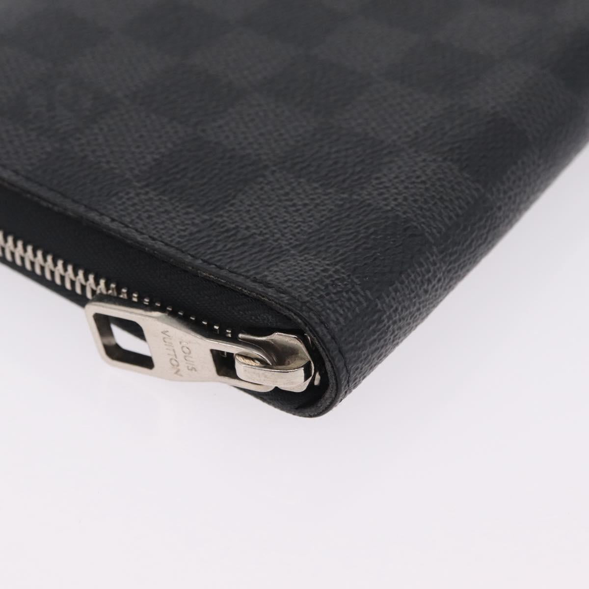 LOUIS VUITTON Damier Graphite Zippy Organizer Long Wallet N63077 LV Auth 213172M