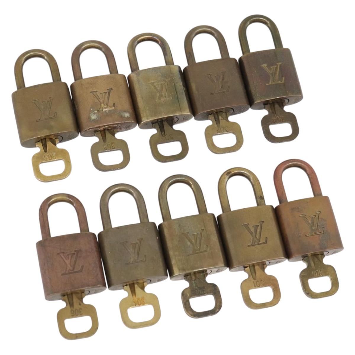 LOUIS VUITTON Padlock Metal 10 Set Gold Tone LV Auth 213173M