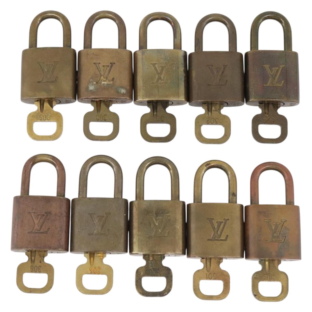 LOUIS VUITTON Padlock Metal 10 Set Gold Tone LV Auth 213173M