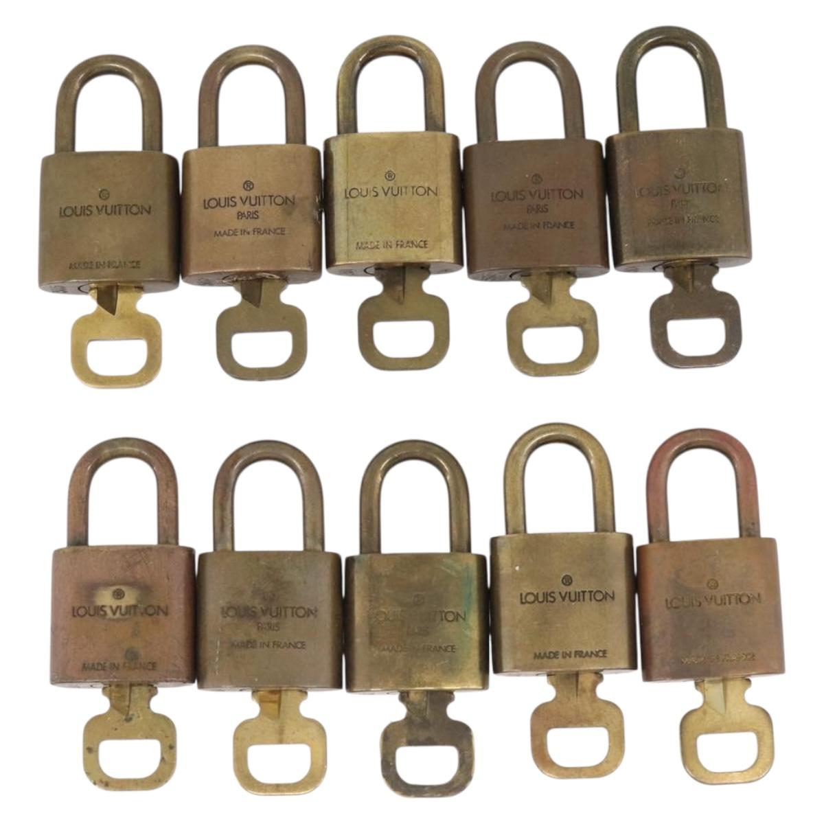 LOUIS VUITTON Padlock Metal 10 Set Gold Tone LV Auth 213173M
