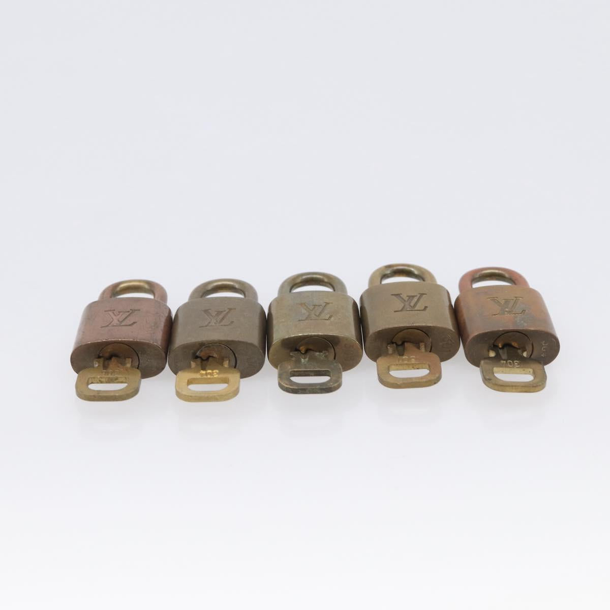 LOUIS VUITTON Padlock Metal 10 Set Gold Tone LV Auth 213173M