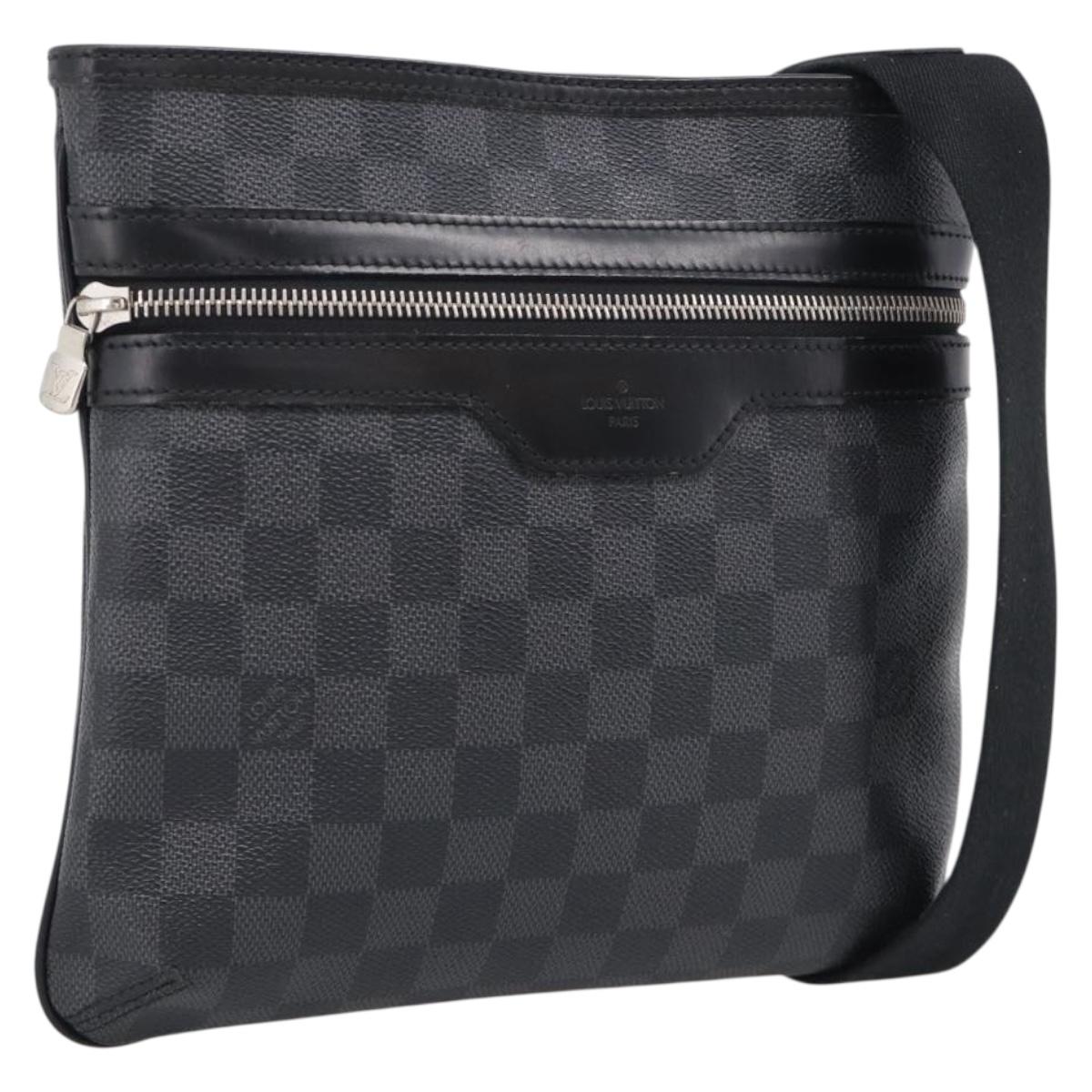 LOUIS VUITTON Damier Graphite Tomas Shoulder Bag N58028 LV Auth 213175V