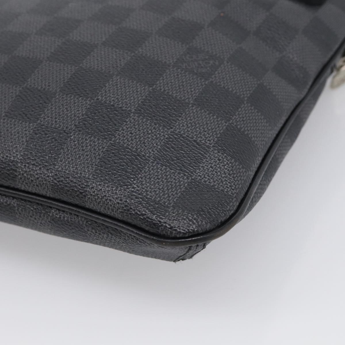 LOUIS VUITTON Damier Graphite Tomas Shoulder Bag N58028 LV Auth 213175V
