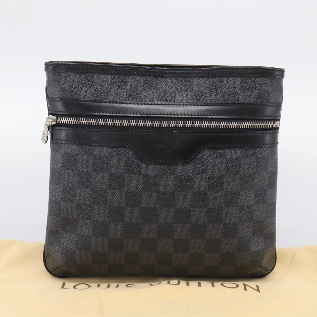 LOUIS VUITTON Damier Graphite Tomas Shoulder Bag N58028 LV Auth 213175V