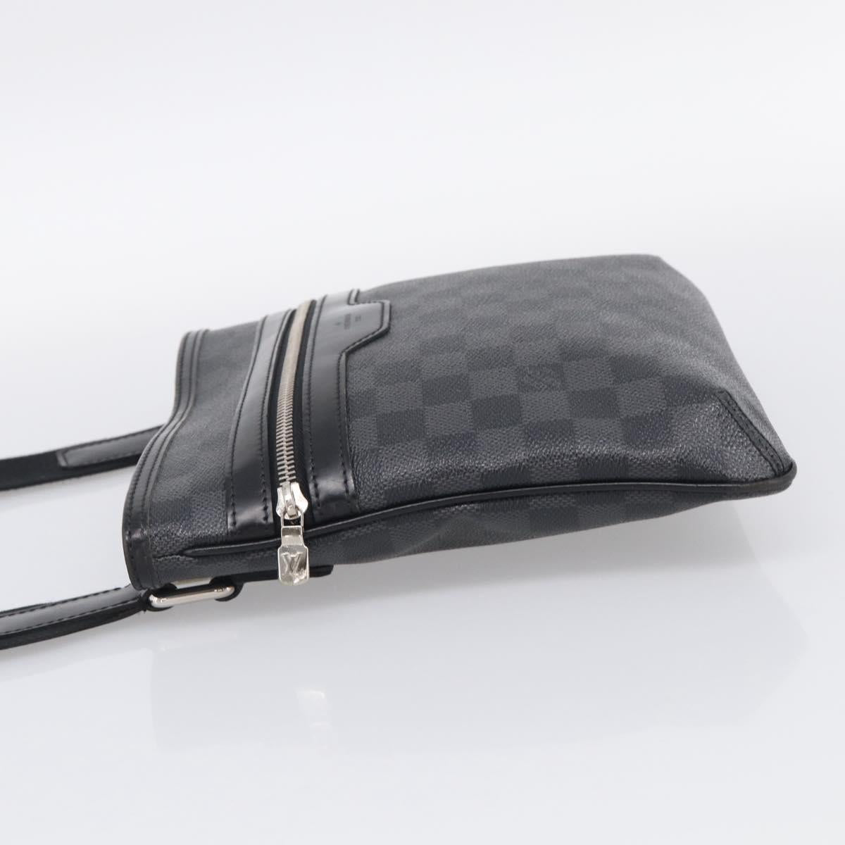 LOUIS VUITTON Damier Graphite Tomas Shoulder Bag N58028 LV Auth 213175V