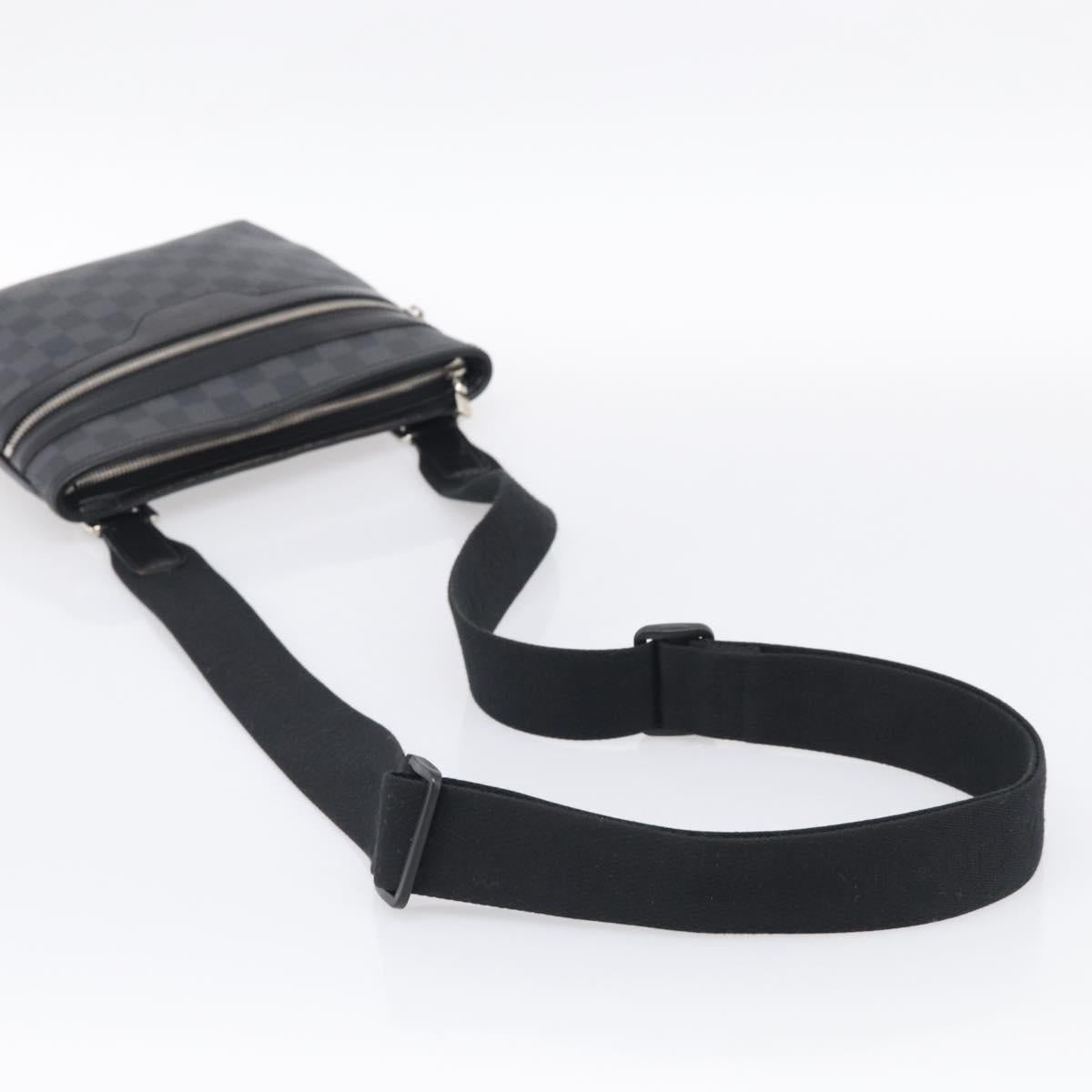 LOUIS VUITTON Damier Graphite Tomas Shoulder Bag N58028 LV Auth 213175V