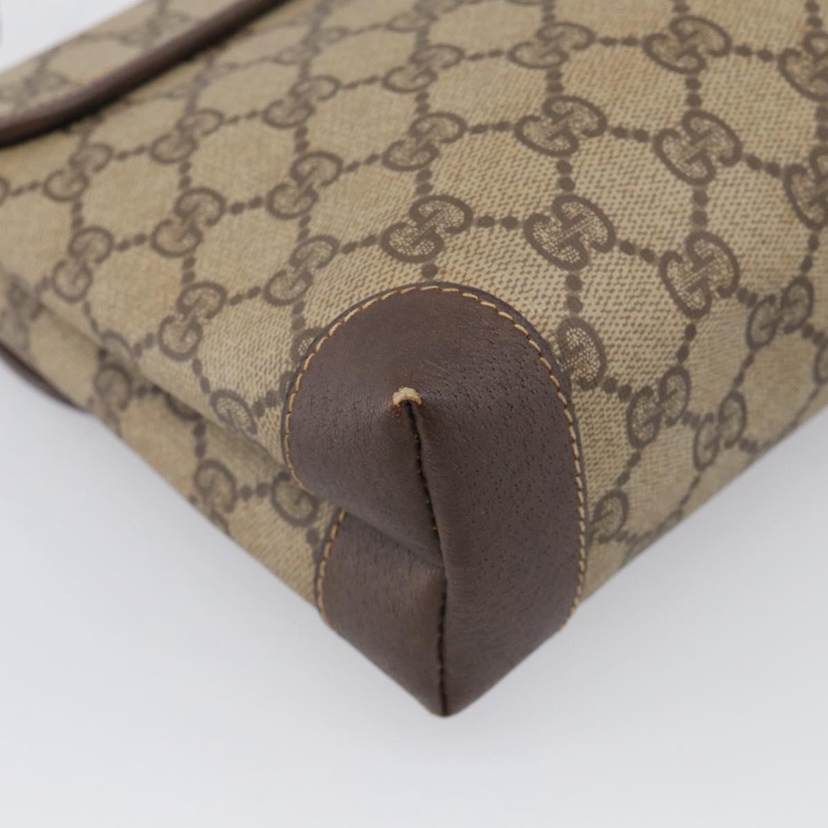 GUCCI GG Supreme Shoulder Bag PVC Beige Gold 007 123 0087 Auth 213180