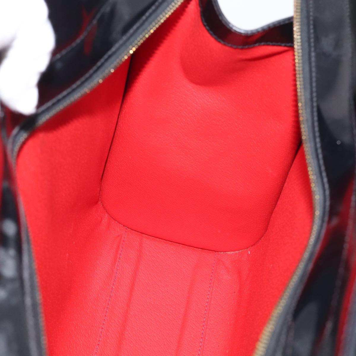 CELINE Tote Bag Patent leather Black Gold Auth 213185