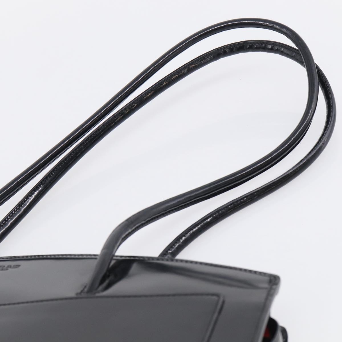 CELINE Tote Bag Patent leather Black Gold Auth 213185