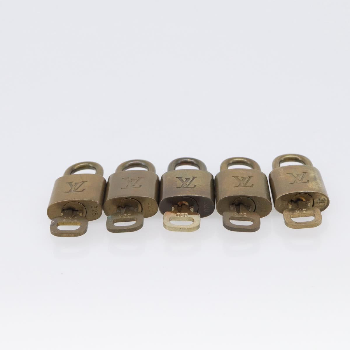 LOUIS VUITTON Padlock Metal 10 Set Gold Tone LV Auth 213186