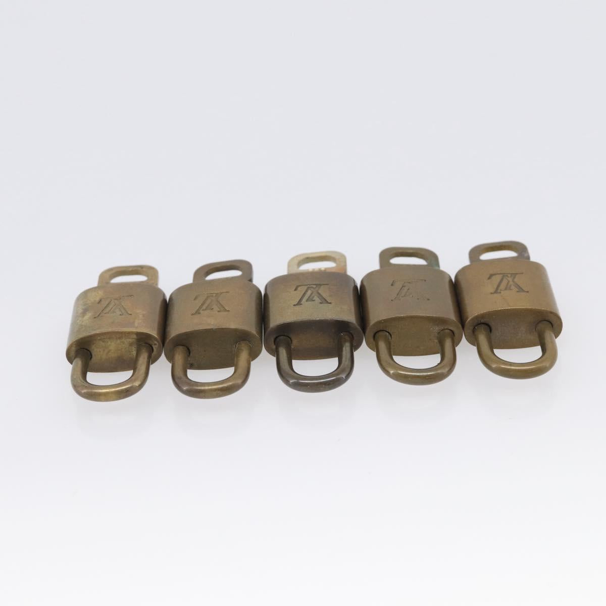 LOUIS VUITTON Padlock Metal 10 Set Gold Tone LV Auth 213186