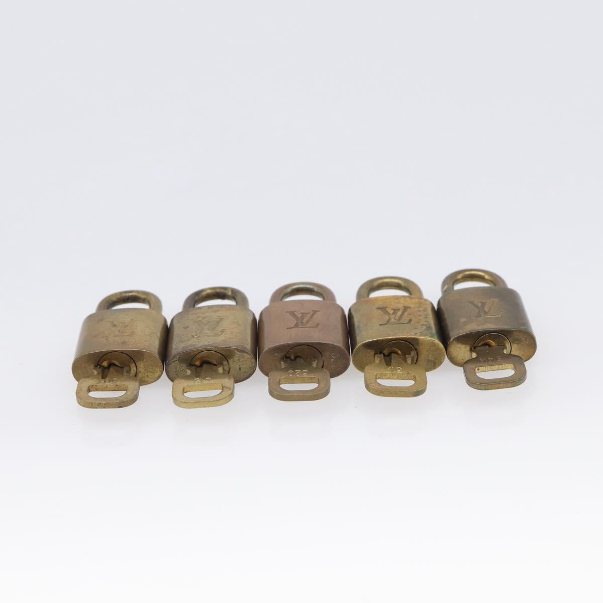 LOUIS VUITTON Padlock Metal 10 Set Gold Tone LV Auth 213186