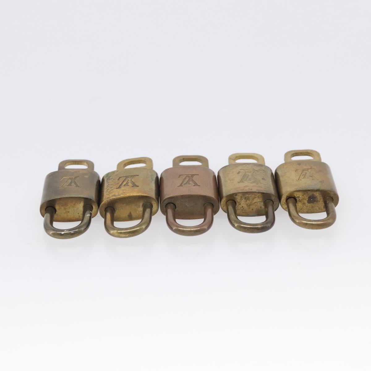 LOUIS VUITTON Padlock Metal 10 Set Gold Tone LV Auth 213186