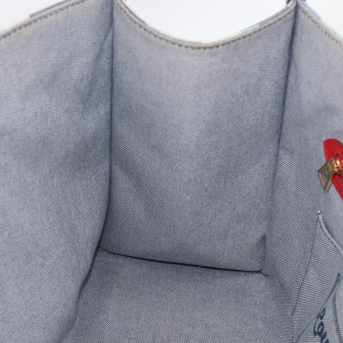 LOUIS VUITTON Monogram Denim On The Go GM Tote Bag Blue M44992 LV Auth 213194V