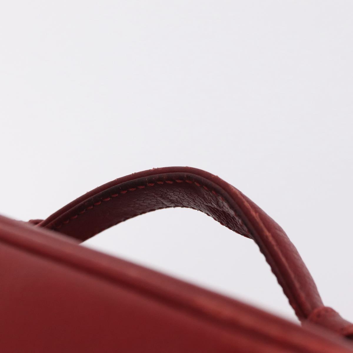 CHANEL Vanity Hand Bag Caviar Skin Red Gold CC Auth 213199A