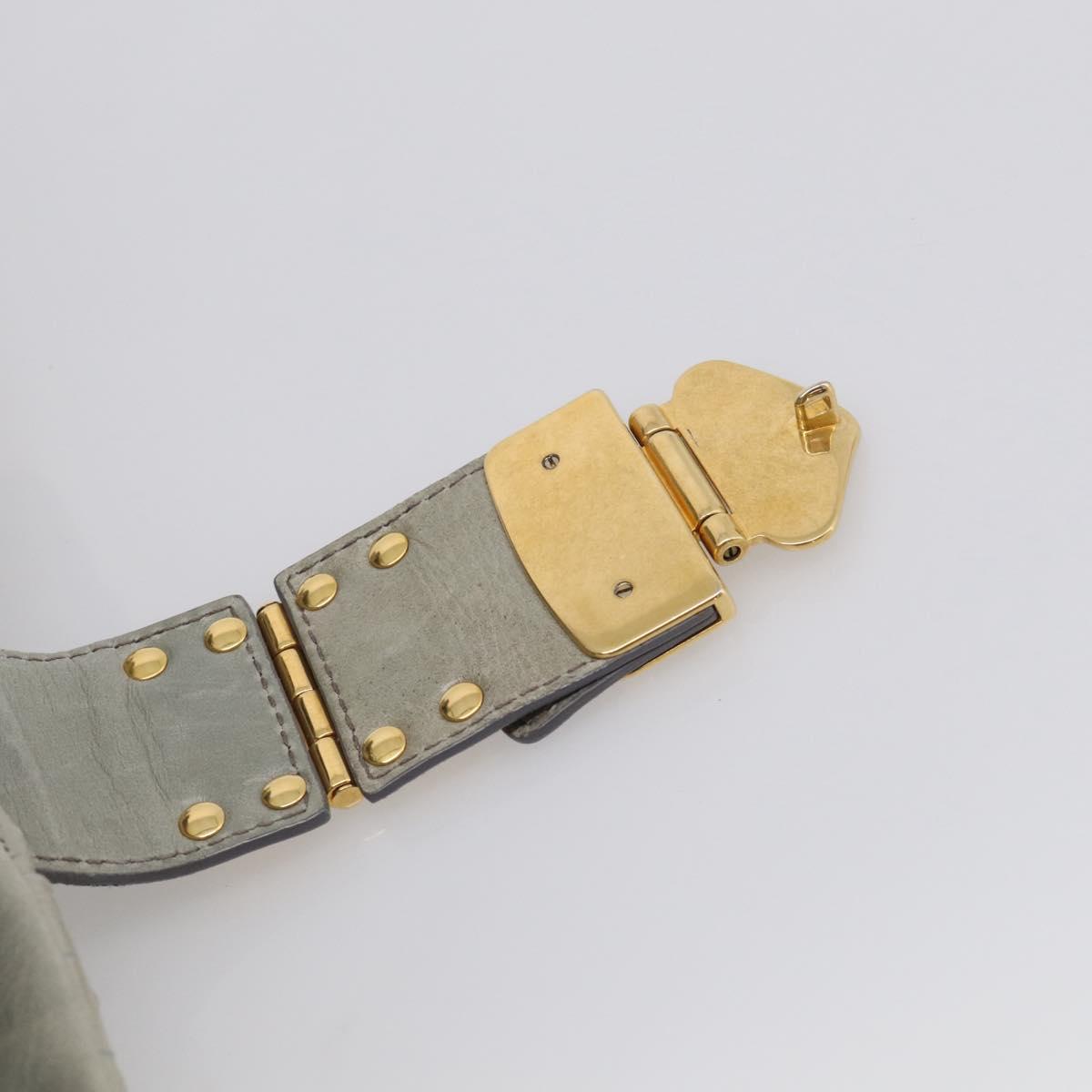 Miu Miu Matelasse Hand Bag Leather 2way Gray Gold Auth 213251V