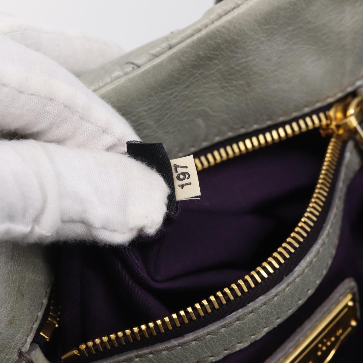 Miu Miu Matelasse Hand Bag Leather 2way Gray Gold Auth 213251V