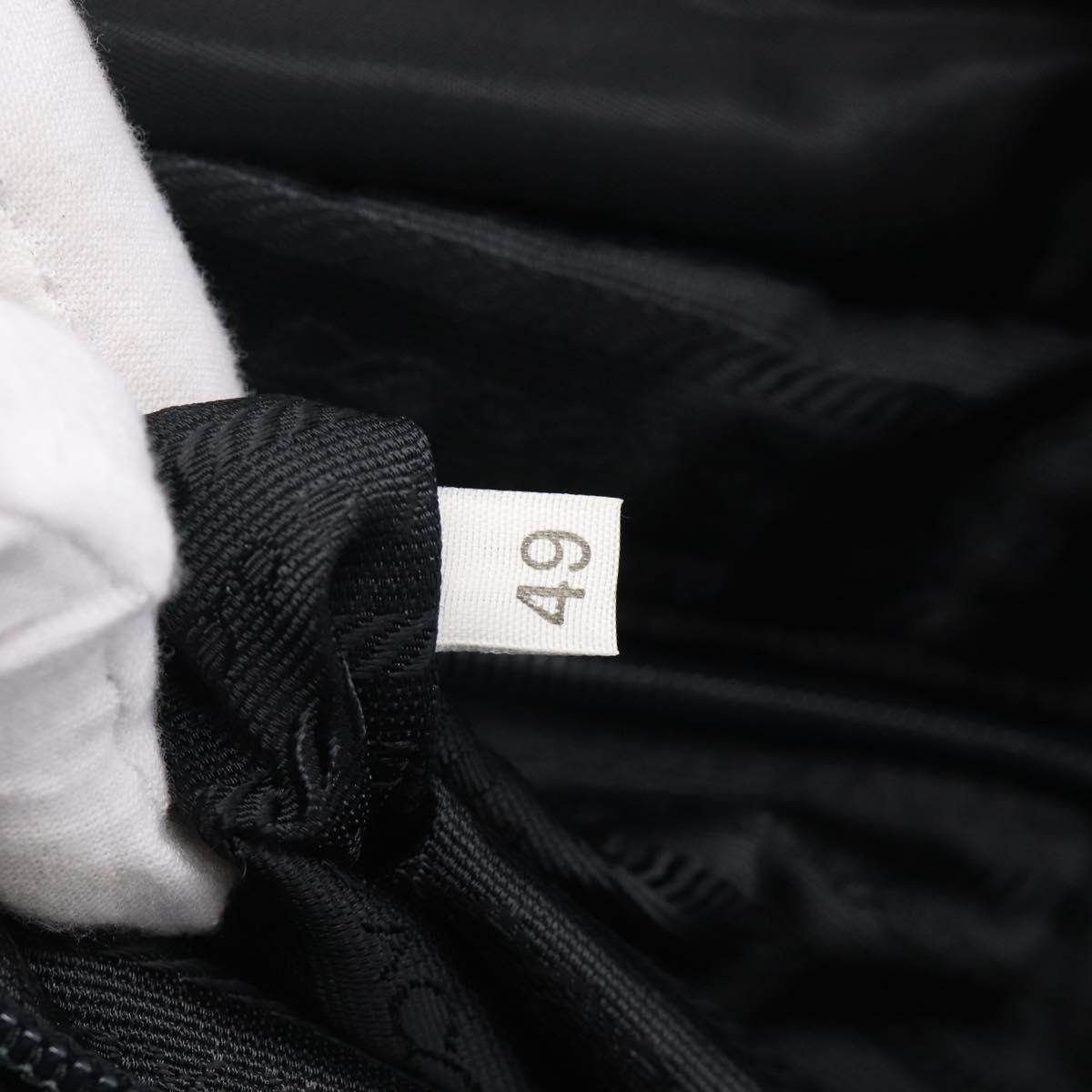 PRADA Hand Bag Nylon Black Gold Auth 213253A