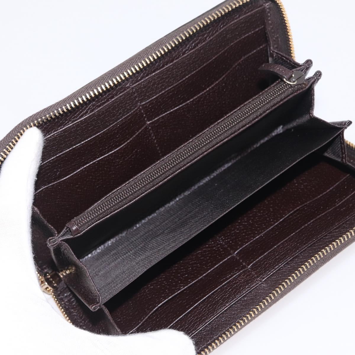 GUCCI GG Canvas Web Sherry Line Long Wallet Beige Gold 406754 Auth 213254V